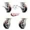 Service Caster 6 Inch Kingpinless Poly on Polyolefin Wheel Caster Swivel Locks 2 Brakes, 4PK SCC-KP30S620-PPUR-SLB-BSL-2-BSL-2 - alternate 4